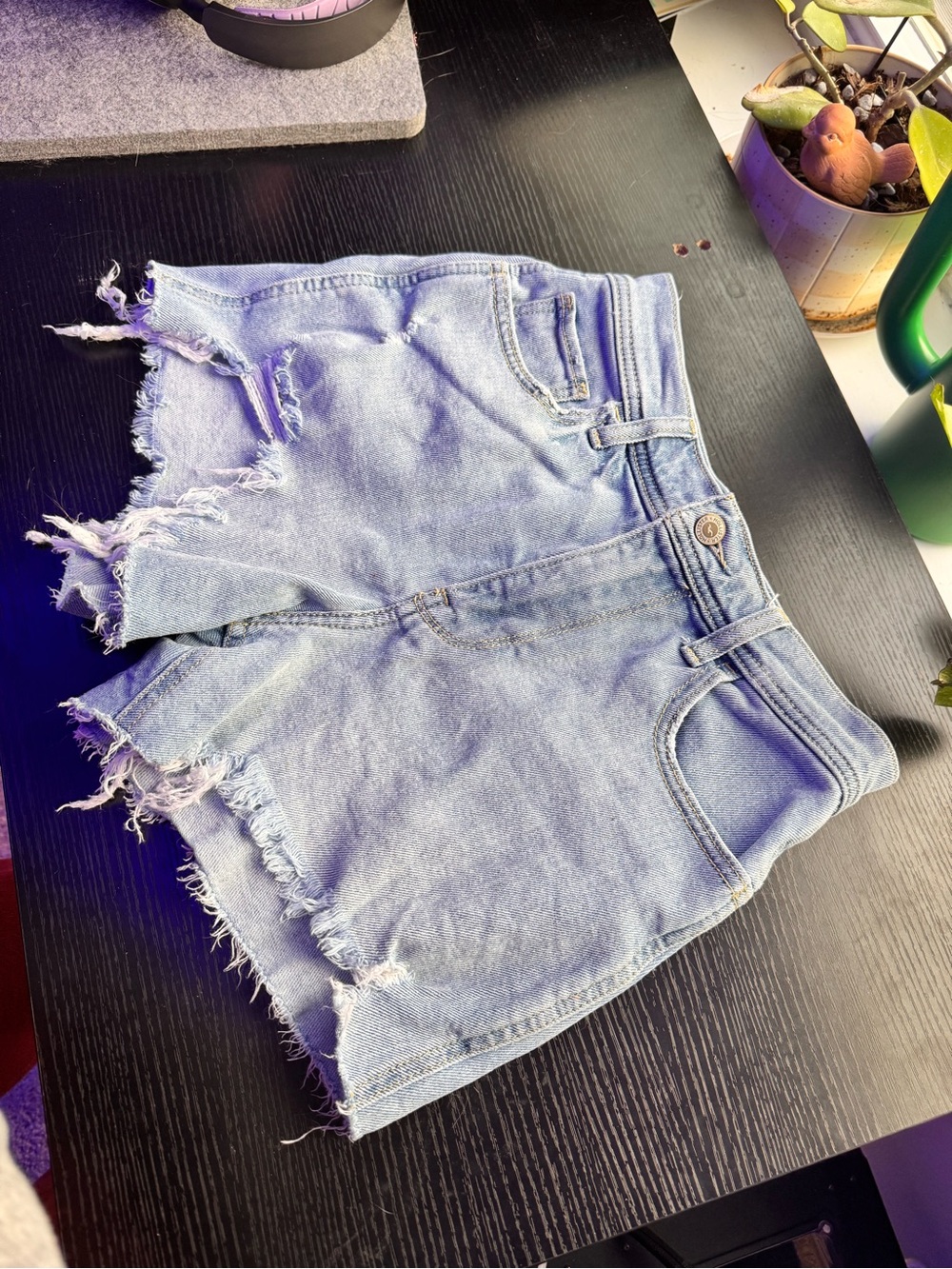 Hollister Light Wash Distressed Denim Shorts